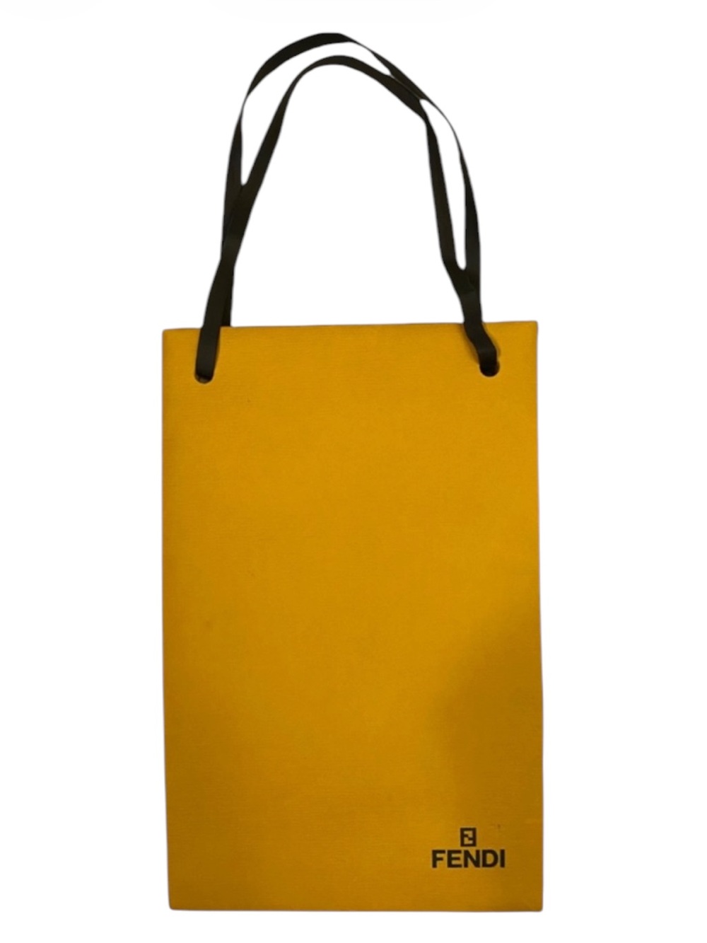 AUTH FENDI Y2K VTG FENDI Gold Shopper Bag Brown Leather Handles Logo DIY Art Bag